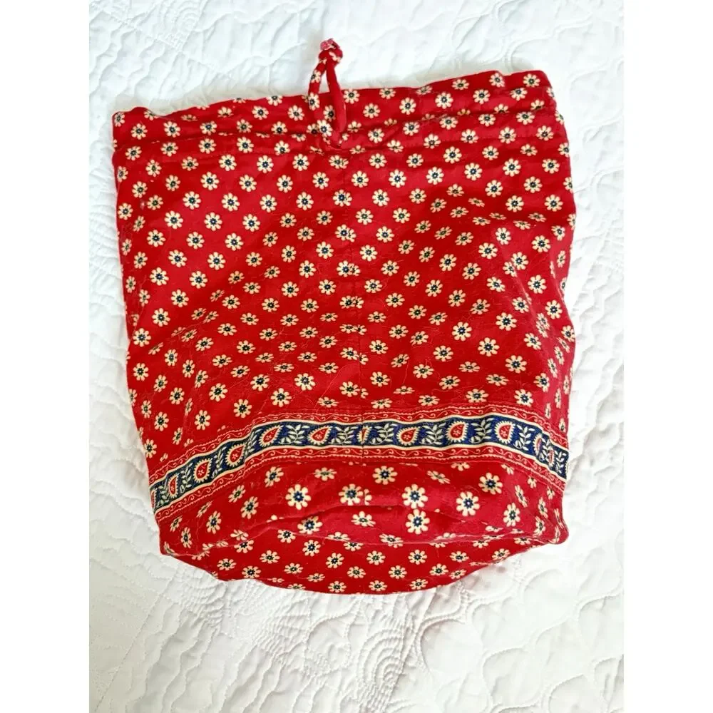 Vera Bradley Apple Green Diddy + Red Provincial Drawstring Wet Bags Set 2
